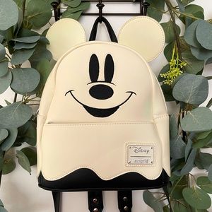 Authentic Loungefly Ghost Mickey Mouse BOO! Glow in The Dark Halloween Backpack